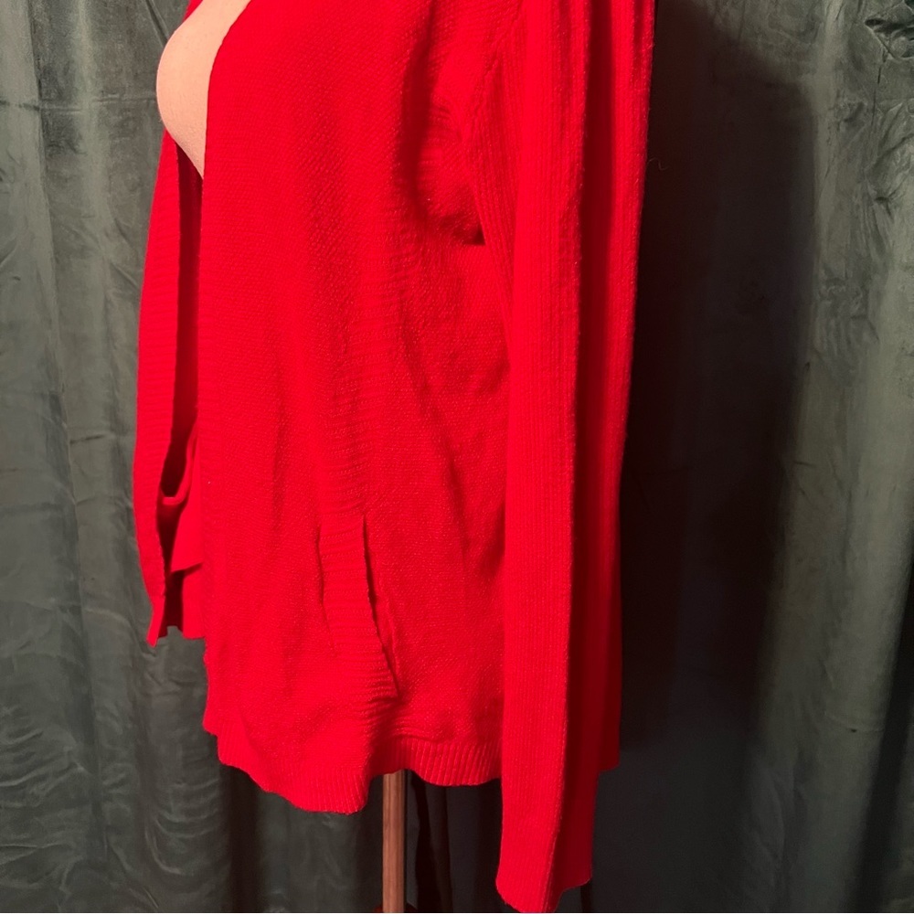 Skies Are Blue Red Soft Cardigan with Pockets - Picture 4 of 7